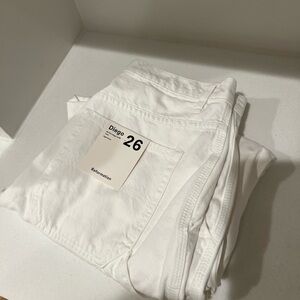 Reformation White Straight Leg Cargo Pants